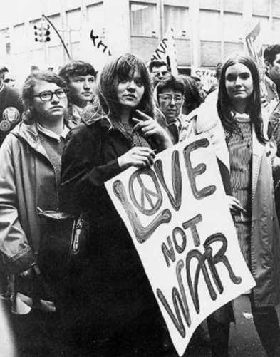 An important aspect of the hippies movement was the antiwar protest
